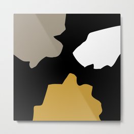 Moderno 07 Metal Print | Yellow, Abstract, Contemporaryart, Beige, Digital, Trending, Black, White, Forms, Minimal 
