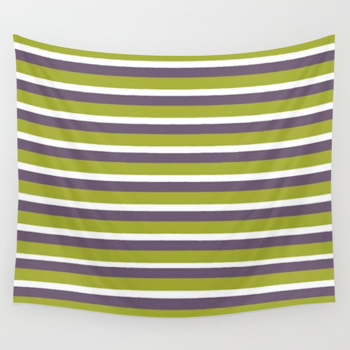 Purple & Green Stripes Wall Tapestry