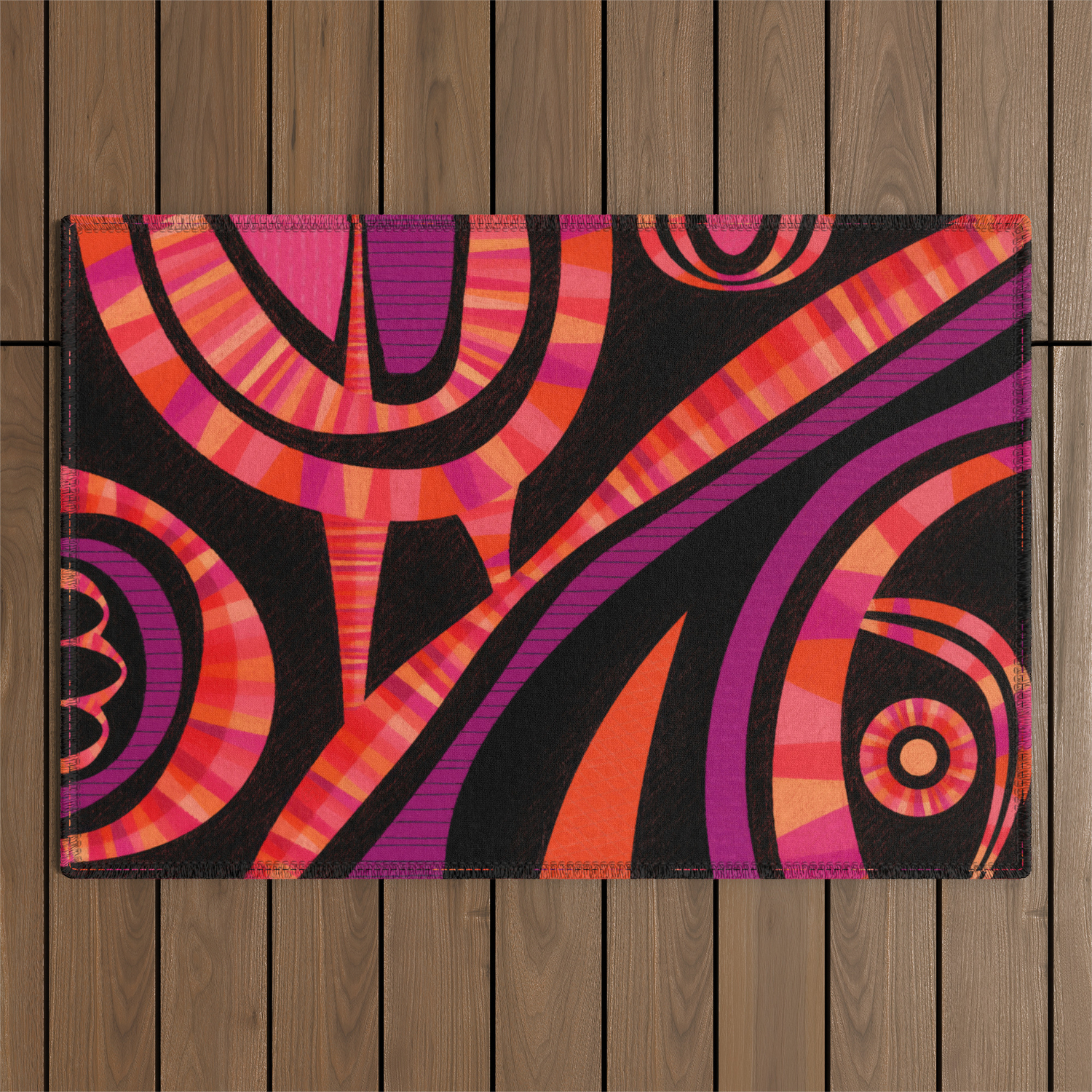 Abstract Mexicana (Vibrant Pastel Fiesta) Outdoor Rug by Paisley McNoodle |  Society6