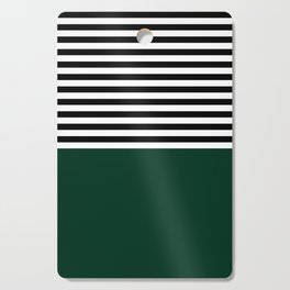 Dark Green With Black and White Stripes Cutting Board
