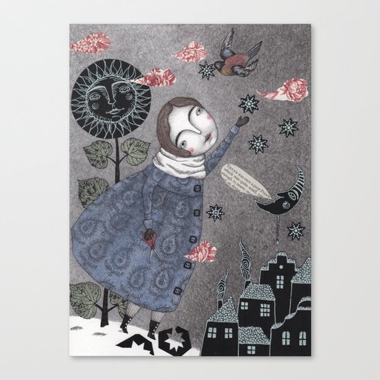 Snow Stars White, Snow Stars Bright Canvas Print