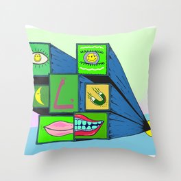 MANY FACE Throw Pillow