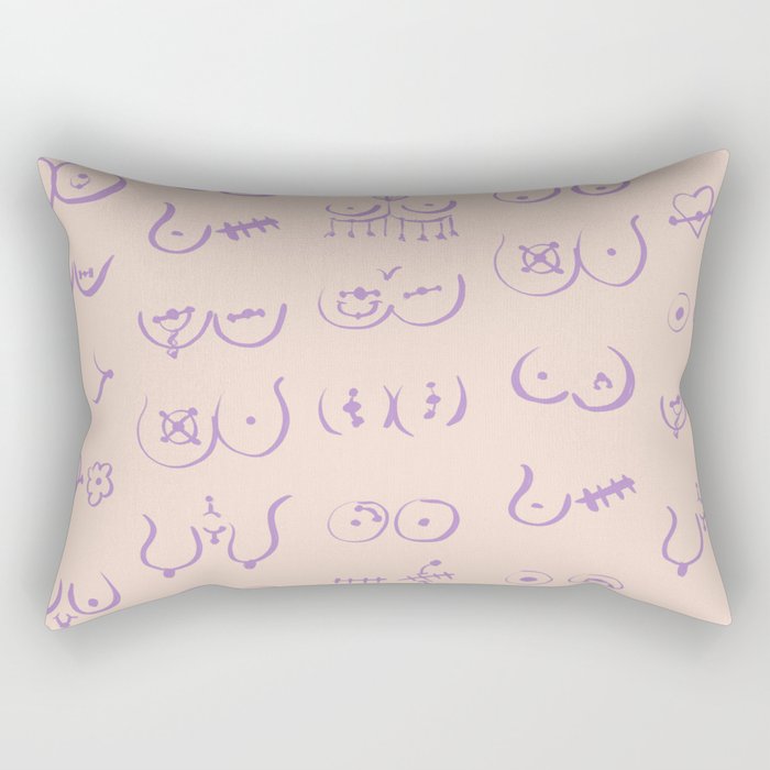 Very Peri Boobies Drawing Rectangular Pillow