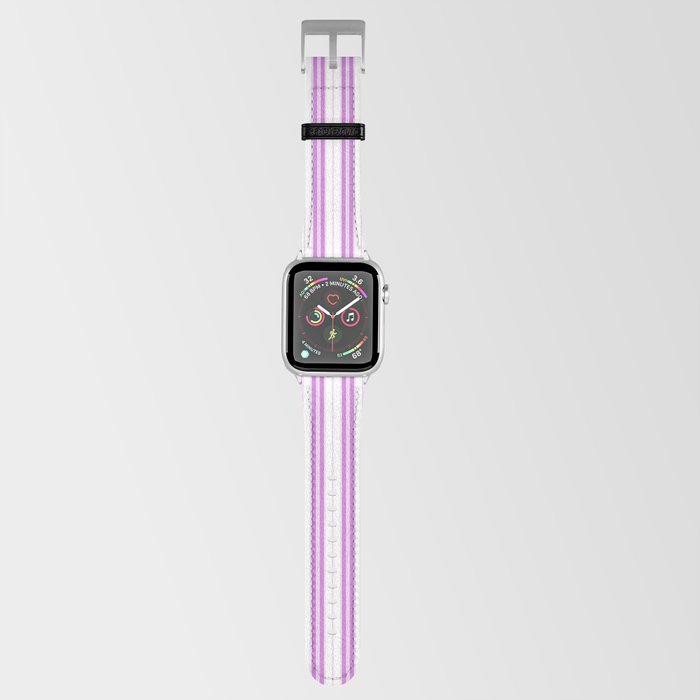 Magenta Pink and White Narrow Vintage Provincial French Chateau Ticking Stripe Apple Watch Band