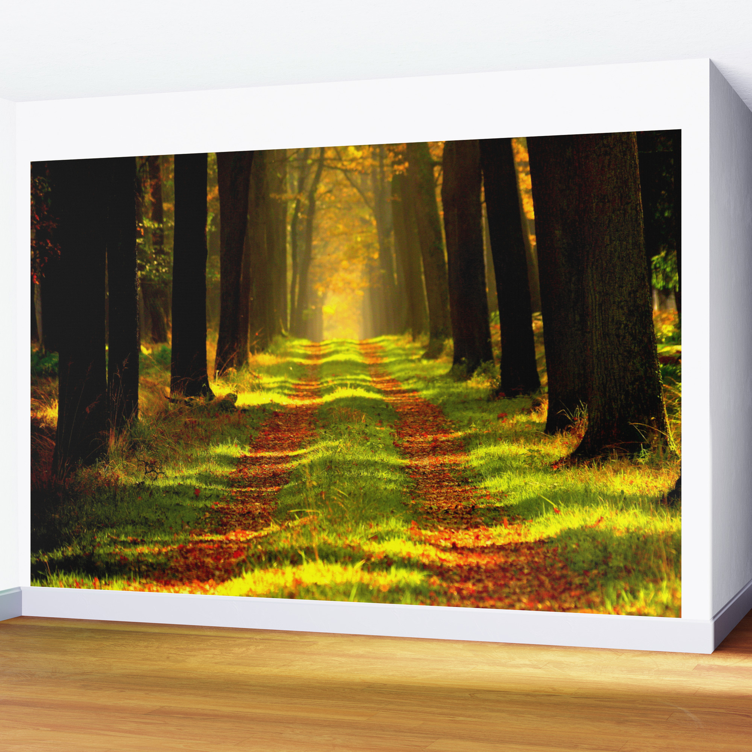 Beautiful Tree Lined Road In A Forest Wall Mural By Pdpress Society6