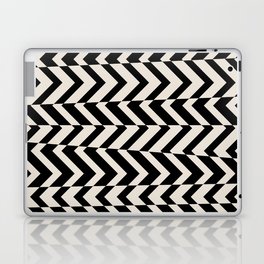 Black and Beige Chevron Horizontal Stripe Pattern Pairs DE 2022 Popular Color Crisp Muslin DE6212 Laptop Skin