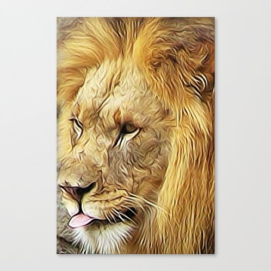 Thirsty Lion Canvas Print