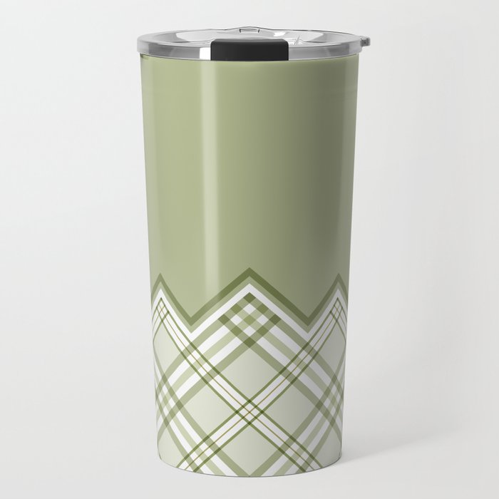 Sage green plaid tartan pattern Travel Mug