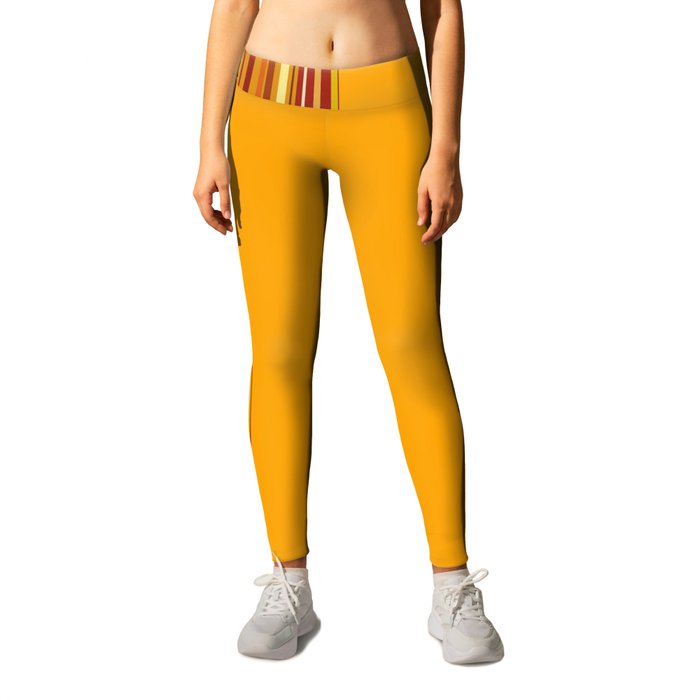 Yellow and warm stripes Leggings