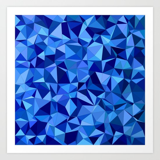 Blue tile mosaic Art Print