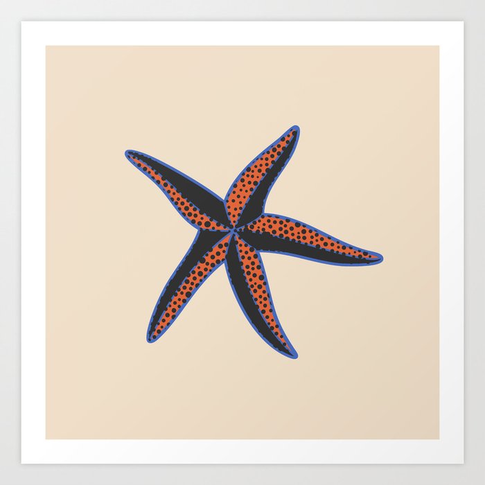 Retro starfish  Art Print