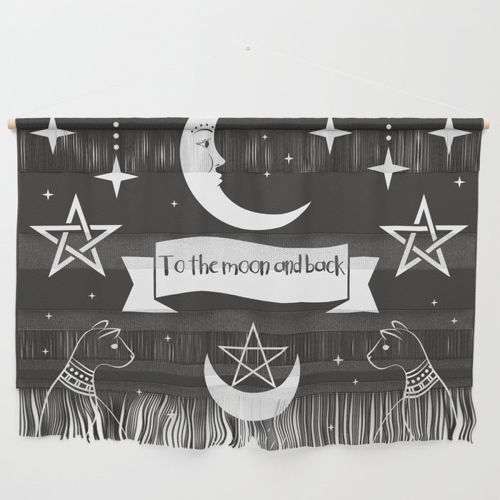 To The Moon And Back With Your Cats Wall Hanging