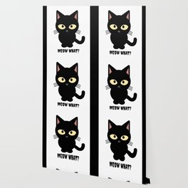 Black Cat What? Spooky Halloween Black Cat Gift Wallpaper
