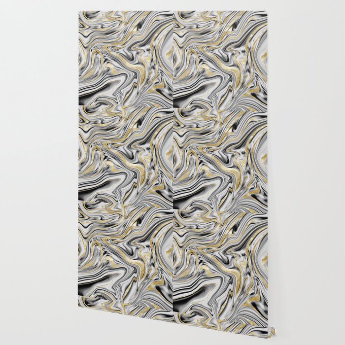Gray Black White Gold Marble 1 Decor Art Society6 Wallpaper By Anitabellajantzart Society6
