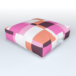 Santelmo - Colorful Pink Purple Pixel patchwork Pattern Outdoor Floor Cushion