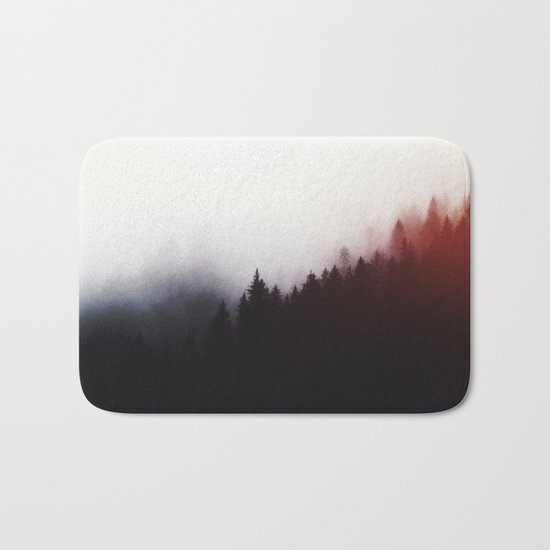Watercolor woods Bath Mat