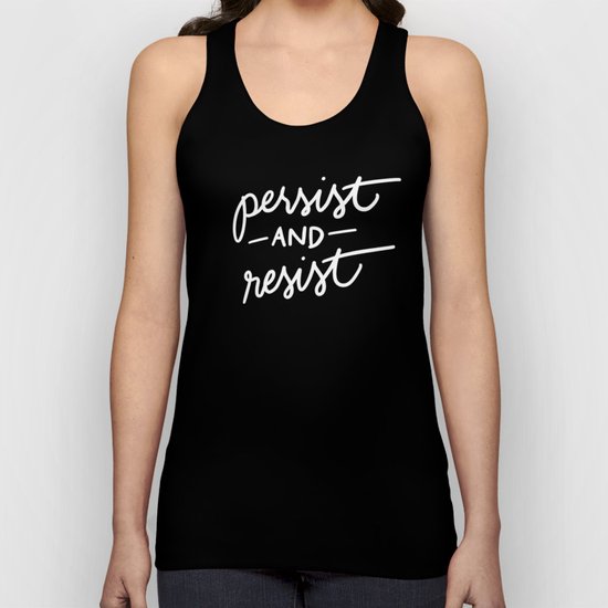 Persist and Resist white lettering Unisex Tank Top