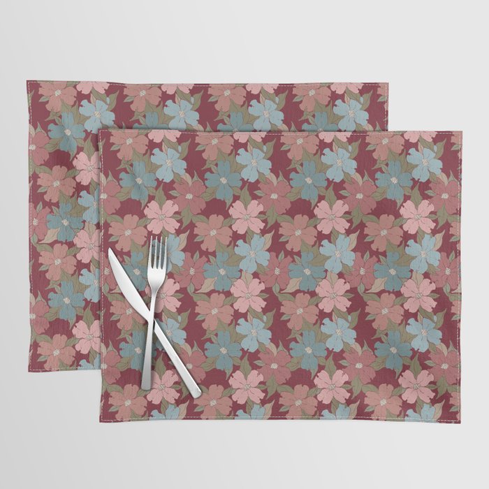 deep red and pink floral dogwood symbolize rebirth and hope Placemat