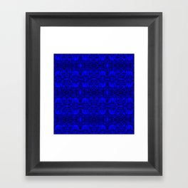 Kaleidoscope - Elephants - More Blue - Stamp Detail Framed Art Print