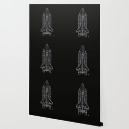 NASA Space Shuttle Blueprint in High Resolution (all black)  Wallpaper