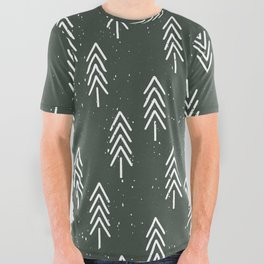 Pine Trees . Olive All Over Graphic Tee