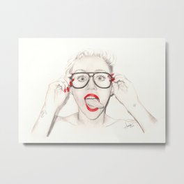 tongue... Metal Print | People, Drawing, Illustration, Graphite, Music, Realism, Coloredpencil 