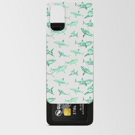 seamless pattern of shark silhouettes simulating strokes with digital painting Android Card Case