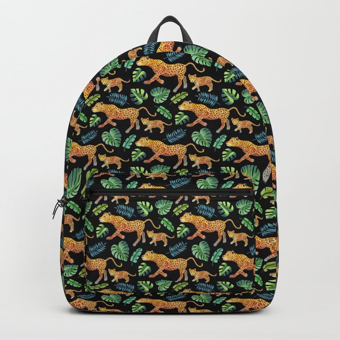 Jaguar and Cub pattern (tropical)  Backpack