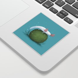 Axolotl on a Mossball Sticker