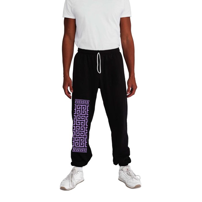 Greek Key (Black & Lavender Pattern) Sweatpants