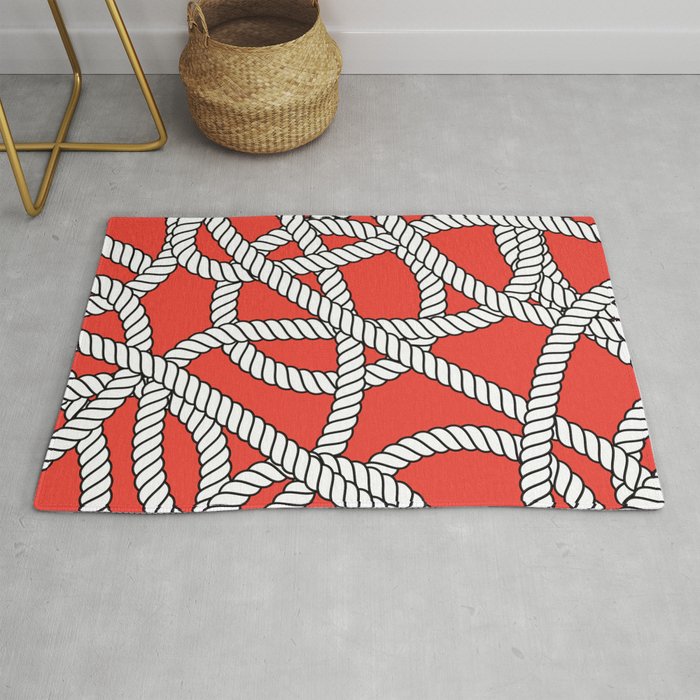 Red Rope Pattern Rug