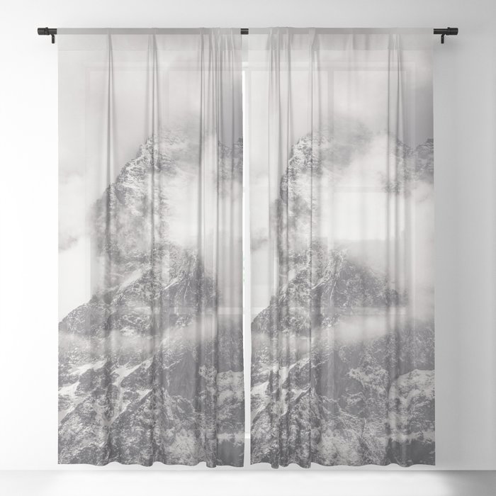 Alps Black and White Sheer Curtain