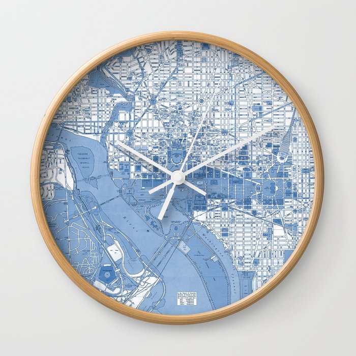 Washington DC Map Wall Clock