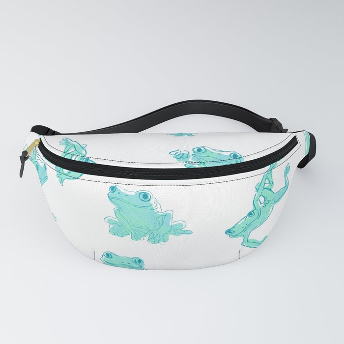 Froggy Frog large white teal Fanny Pack