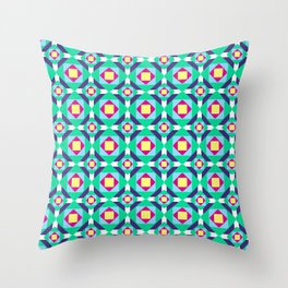 90s Geometric Pattern Throw Pillow