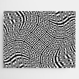 Black and White Greek Key Pattern Liquify Jigsaw Puzzle