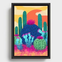Cactus Sunset Framed Canvas