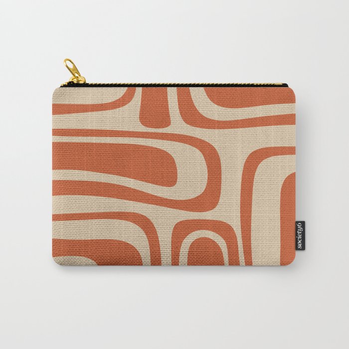 Palm Springs - Mid Century Modern Abstract Pattern in Mid Mod Orange and Beige Carry-All Pouch