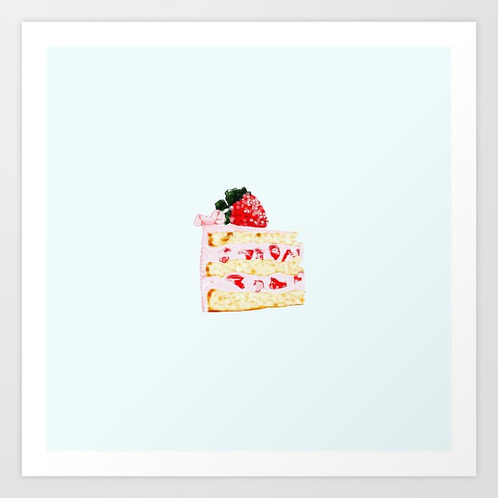 Strawberry cake Art Print