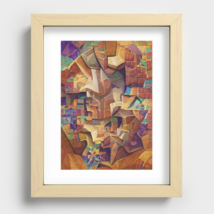 Fractal Cubism  Recessed Framed Print