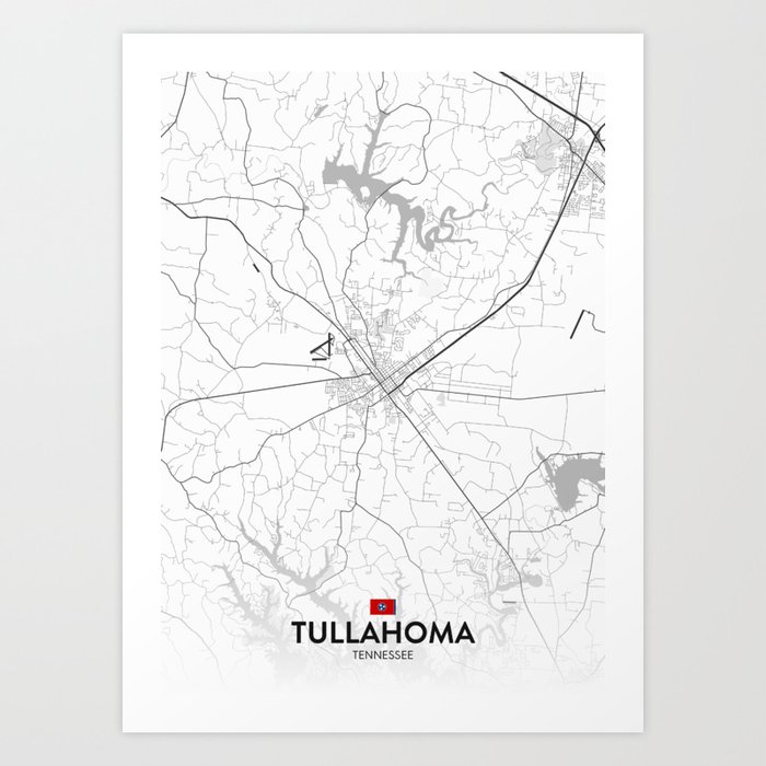 Tullahoma, Tennessee, United States - Light City Map Art Print
