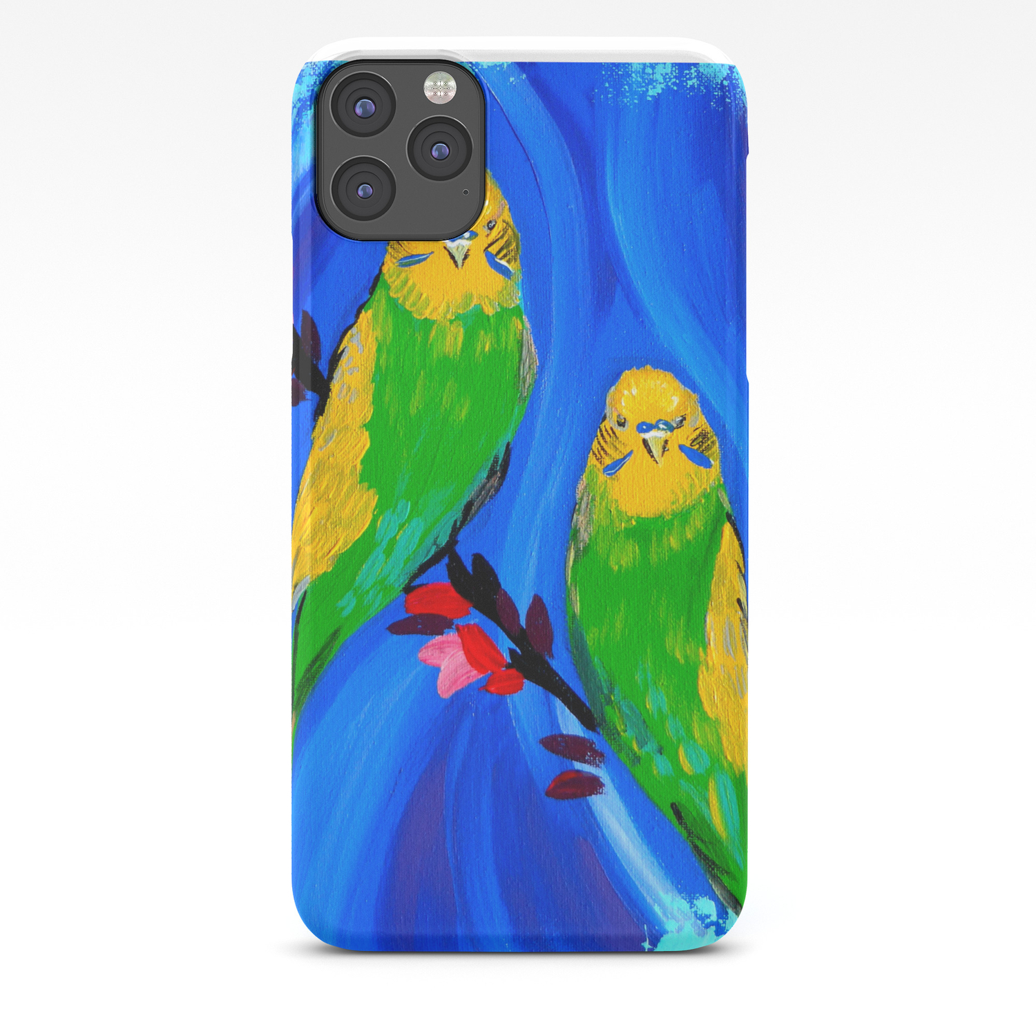 Watercolour Budgies iPhone 11 case Watercolour Budgies iPhone 11 case