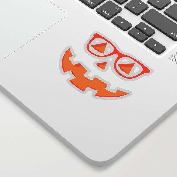Nerdy Pumpkin Halloween Scary Funny Creepy Design Sticker