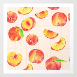 Nectarine Pattern Art Print