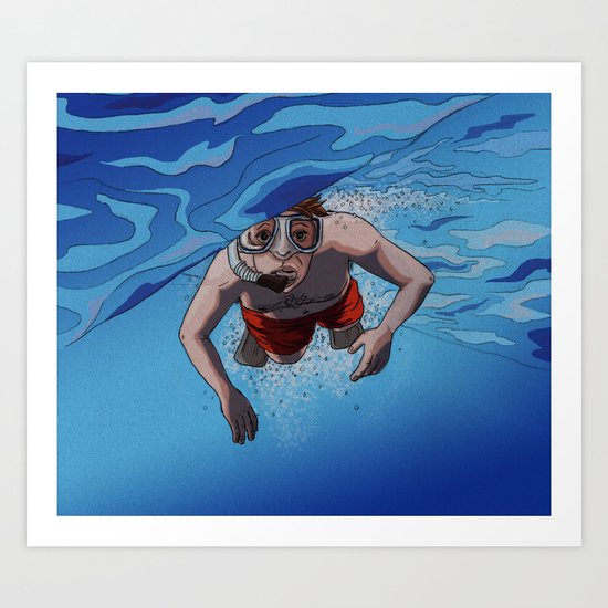 The Snorkeler Art Print