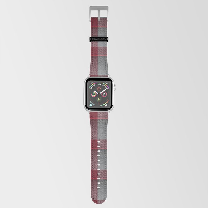 Red Plaid Tartan Textured Pattern Apple Watch Band
