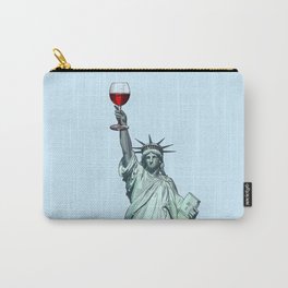 Statue of Liberty With Glass of Red Wine - New York Carry-All Pouch