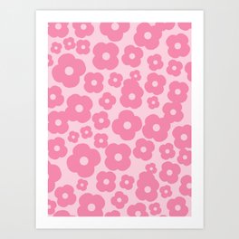 wild flowers pink pattern Art Print