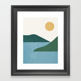 Sunny Lake - Abstract Landscape Framed Art Print