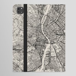 Budapest, Hungary - Black&White City Map iPad Folio Case